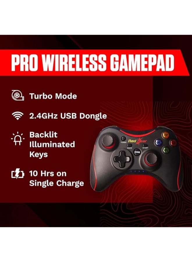 Renewed - Pro Wireless Gamepad For PC (Compatible with Windows 7/8/8.1/10 Only - Black - Image 2
